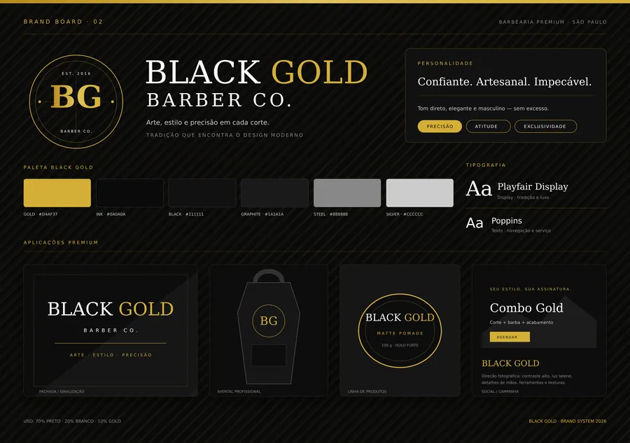 Quadro de identidade — Black Gold Barber Co.